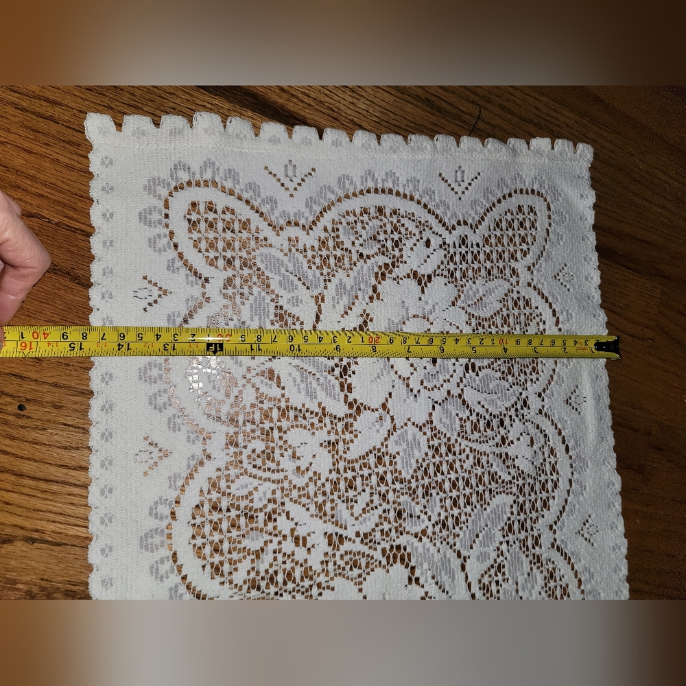 Vintage LACE ivory table runner shabby chic cottage table decor